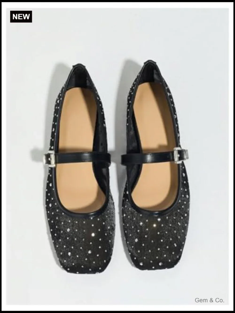 Lace Mesh Ballet Flats Square Closed Toe Dressy Summer Flats Shoes